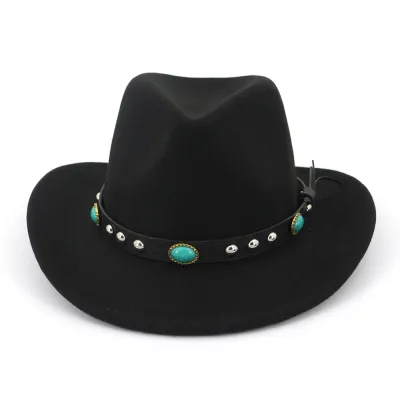 Women British Style Wool Felt Jazz Hat Bell Hat Monochrome