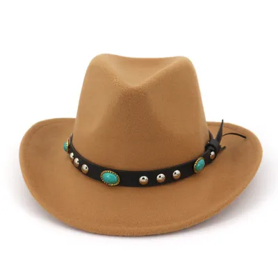 Women British Style Wool Felt Jazz Hat Bell Hat Monochrome