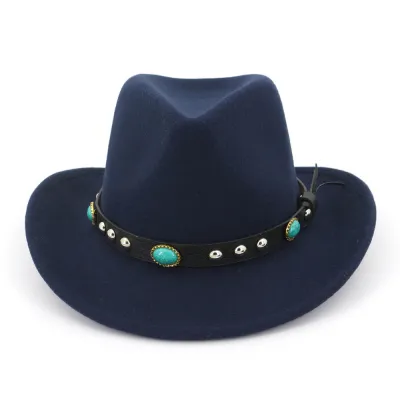 Women British Style Wool Felt Jazz Hat Bell Hat Monochrome
