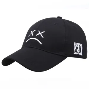 Unisex Emoticon Embroidered Baseball Cap Cotton