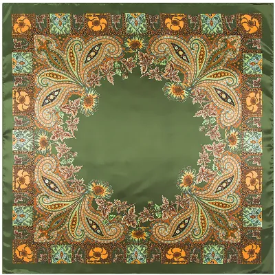 Women Vintage Silk Square Scarf 90cm
