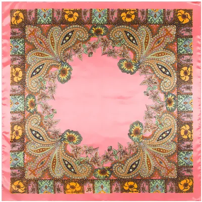 Women Vintage Silk Square Scarf 90cm