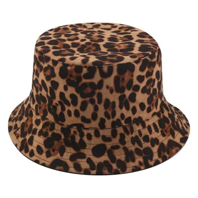 Women New Suede Leopard Print Bucket Hat