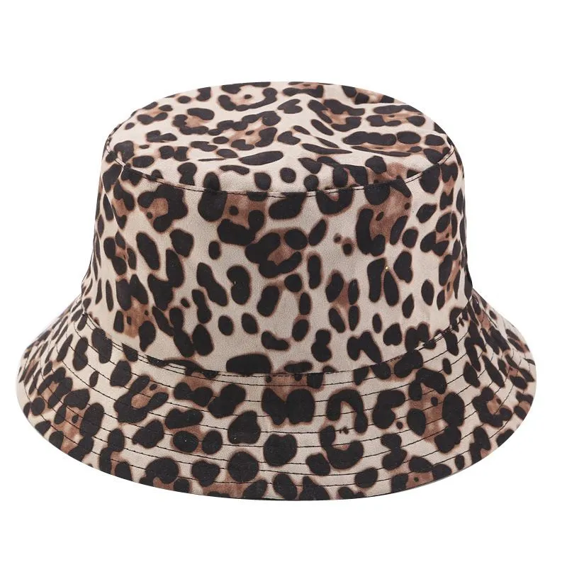 Women New Suede Leopard Print Bucket Hat