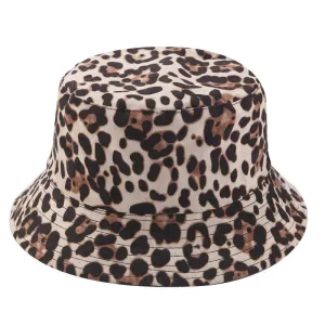 Women New Suede Leopard Print Bucket Hat