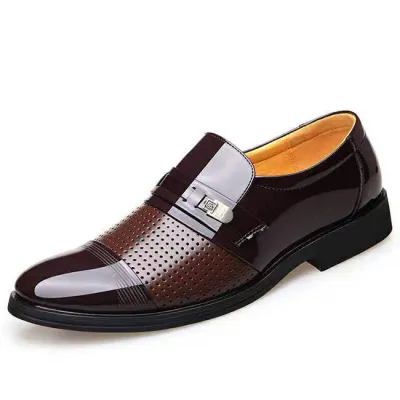 Size:6.5-11.5 Men Casual Hollow Out PU Loafers Business Shoes