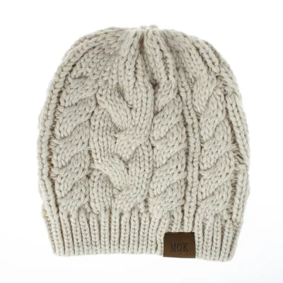 Women's Fashion Solid Color Knitted Warm Beanie Hat