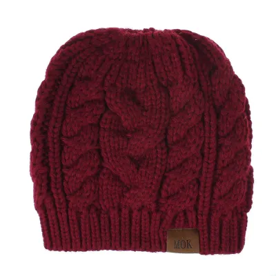 Women's Fashion Solid Color Knitted Warm Beanie Hat