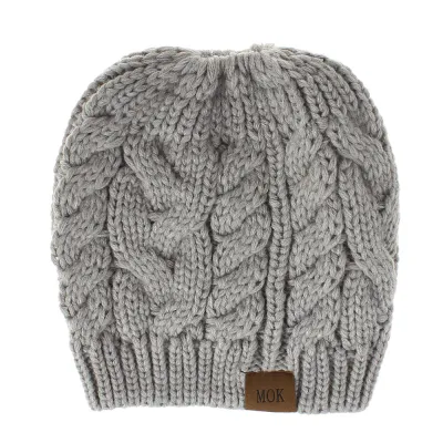 Women's Fashion Solid Color Knitted Warm Beanie Hat