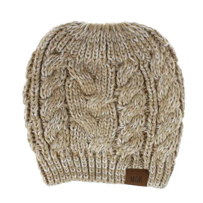 Women's Fashion Solid Color Knitted Warm Beanie Hat