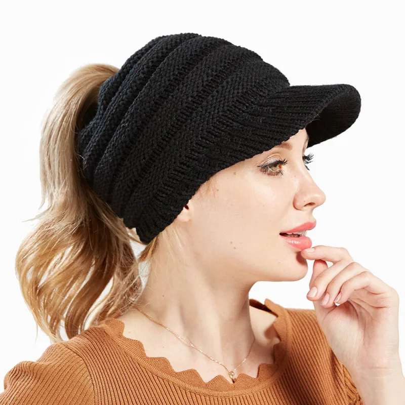 Women Fashion Knitted Warm Dome Baseball Hats