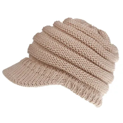 Women Fashion Knitted Warm Dome Baseball Hats