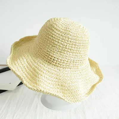 Women Casual Summer Sun-protective Wide Brim Straw Hat