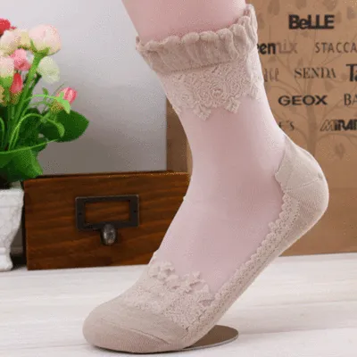 10 Pairs Women Lace Breathable Cotton Socks Set