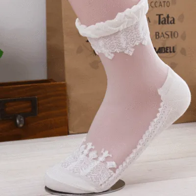 10 Pairs Women Lace Breathable Cotton Socks Set