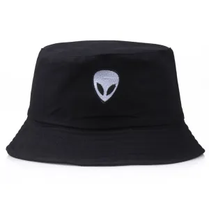 Women Summer Alien Embroidery Sun Protection Bucket Hat