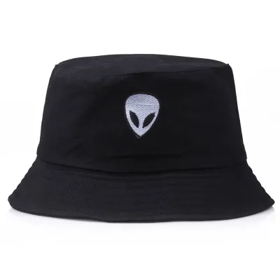 Women Summer Alien Embroidery Sun Protection Bucket Hat