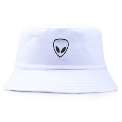 Women Summer Alien Embroidery Sun Protection Bucket Hat