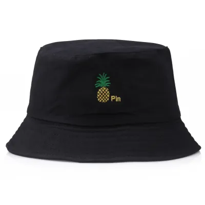 Women Summer Leisure Fruit Pineapple Print Cotton Bucket Hat