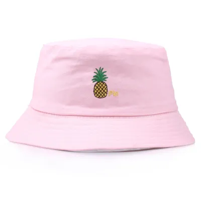 Women Summer Leisure Fruit Pineapple Print Cotton Bucket Hat