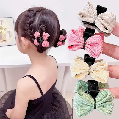 Kids GirlS Fashion Multicolor Bowknot Hair Grasp Headwear 2-Piece Set