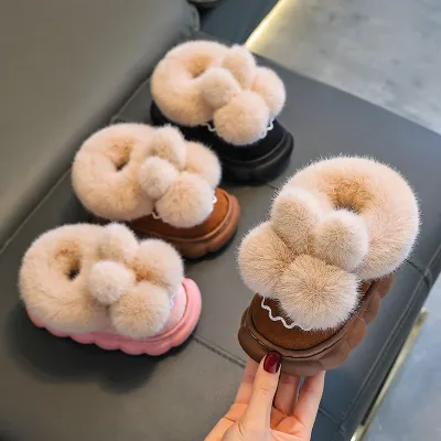 Kids Boys And Girls Fashion Casual Winter Warm Fleece-Lined Snow Boots