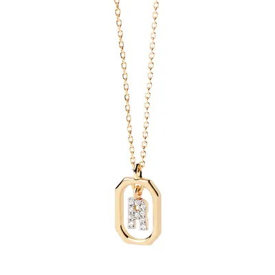 Women Fashion Simple Mini Small Rhinestone 26 Alphabet Sterling Silver Necklace