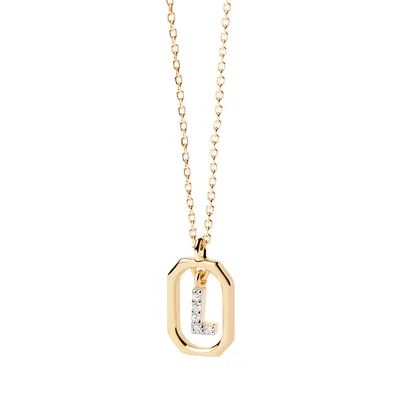 Women Fashion Simple Mini Small Rhinestone 26 Alphabet Sterling Silver Necklace