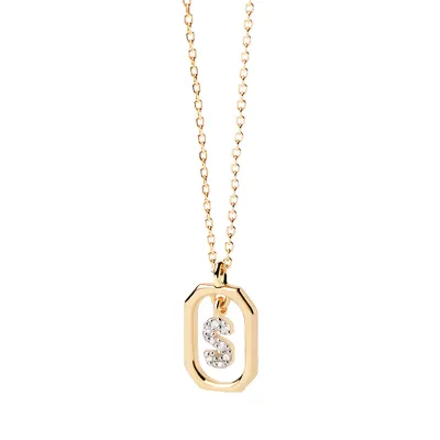 Women Fashion Simple Mini Small Rhinestone 26 Alphabet Sterling Silver Necklace