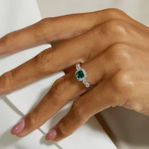 Women Fashion Elegant Rhinestone S925 Silver Vintage Geometric Ring