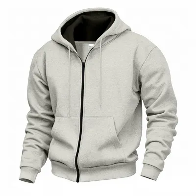 Men Fashion Casual Autumn Winter Solid Color Waterproof Zipper Long-Sleeve Multi-Pocket Cardigan Hoodies