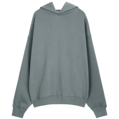 Men Casual Solid Color Fleece-Lined Long-Sleeve Loose Hoodie