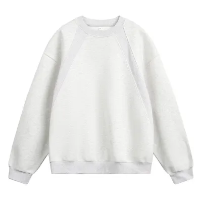 Men's Casual Stitching Solid Color Round Neck Long Sleeve Sweatshirt