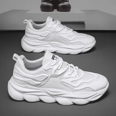 Men Fashion Casual Breathable Lace-Up Platform Sneaker
