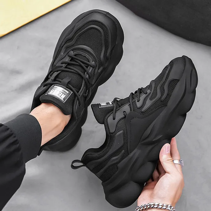 Men Fashion Casual Breathable Lace-Up Platform Sneaker