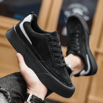 Men Fashion Casual Round Toe Soft-Soled Lace-Up Wear-Resistant Low Top Sneakers