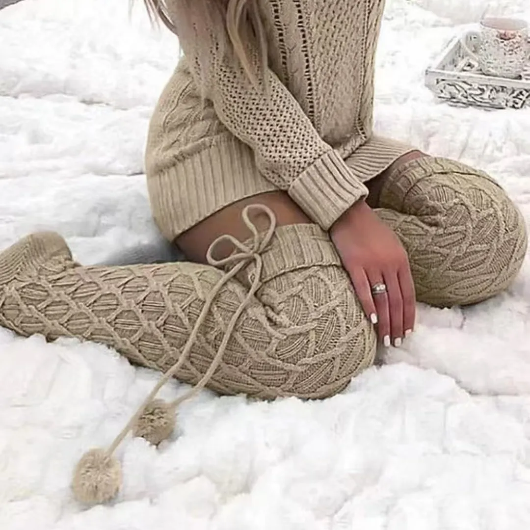 Autumn And Winter Warm Knitted Long Tube Over-The-Knee Stockings
