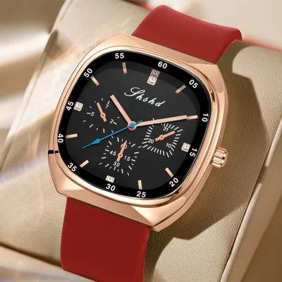Fashion Casual Simple Oval Plastic Strap Quartz Watch