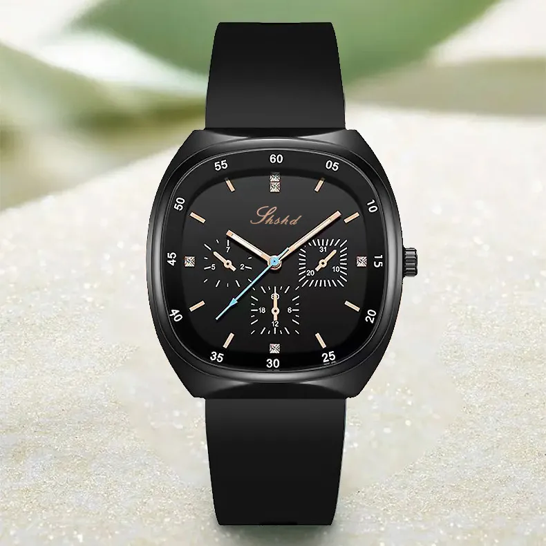 Fashion Casual Simple Oval Plastic Strap Quartz Watch