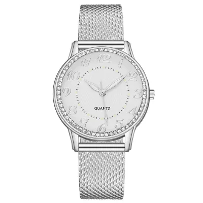 Women's Fashion Rhinestone Luminous Quartz Watch with Silicone Strap