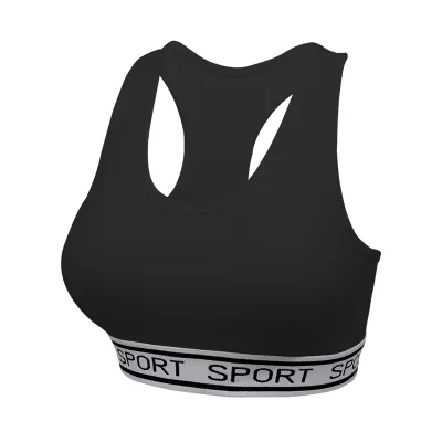 Women Letter Printed Quick-Drying Gather Yoga Vest Sport Bra