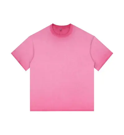 Women Gradient Color 240Gsm Cotton Crewneck Short Sleeve T-Shirt