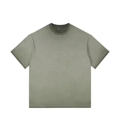 Women Gradient Color 240Gsm Cotton Crewneck Short Sleeve T-Shirt