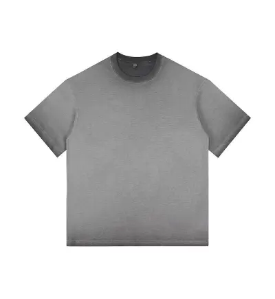 Women Gradient Color 240Gsm Cotton Crewneck Short Sleeve T-Shirt