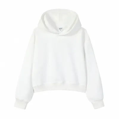 Women 350Gsm Cotton Solid Long Sleeve Hoodie
