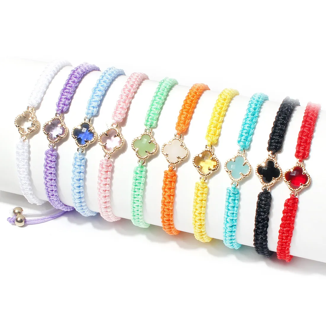 Women's Fashion Retro Simple Solid Color Crystal Glass Bracelet