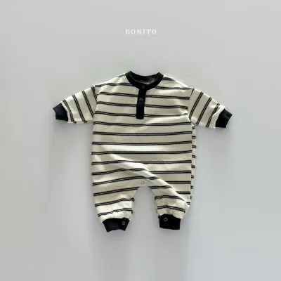 Kids Baby Boys Fashion Casual Spring Autumn Stripe Long-Sleeve Cotton Jumpsuit Pullover