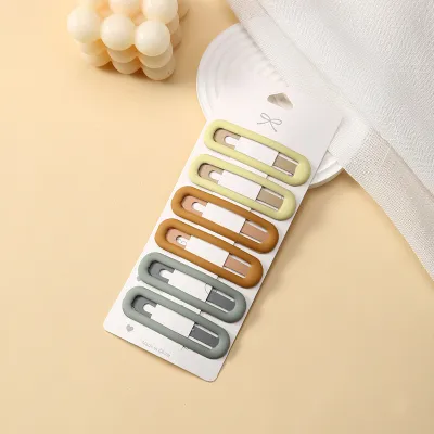 Kids Girls Fashion Simple Metal Hair Clip 6pcs-Set BB Clip