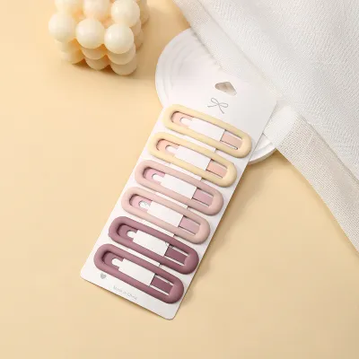 Kids Girls Fashion Simple Metal Hair Clip 6pcs-Set BB Clip