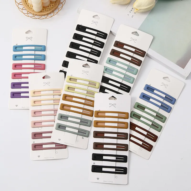 Kids Girls Fashion Simple Metal Hair Clip 6pcs-Set BB Clip